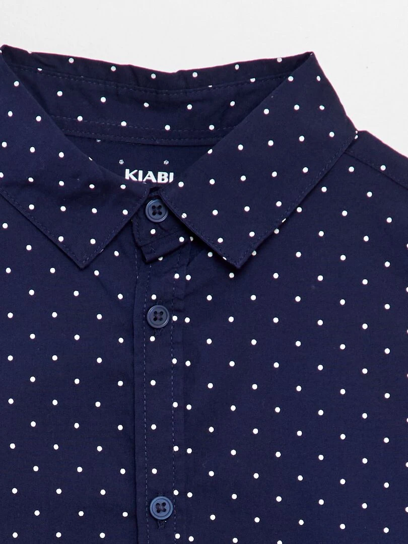 Chemise en popeline imprimée   Bleu pois