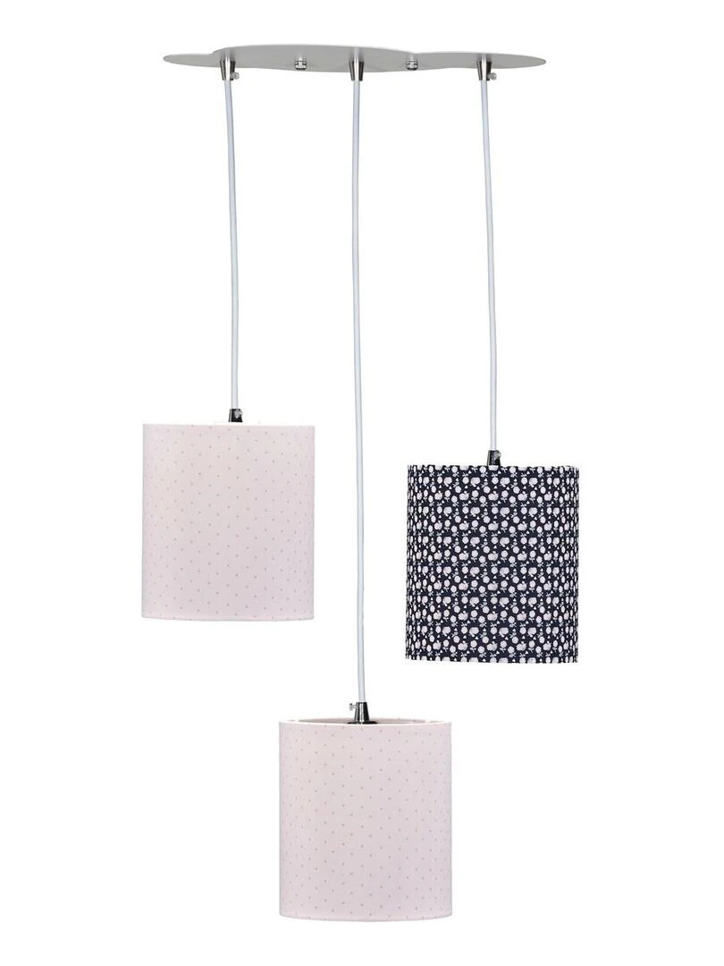 Suspension lumineuse trio plafonnier 32x32cm en coton multicolore SAUTHON Multicolore