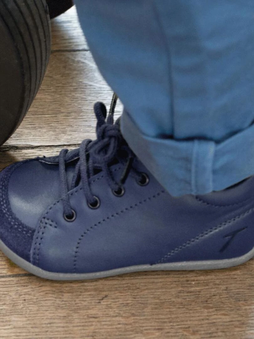 Baskets cuir Sporti   Bleu marine