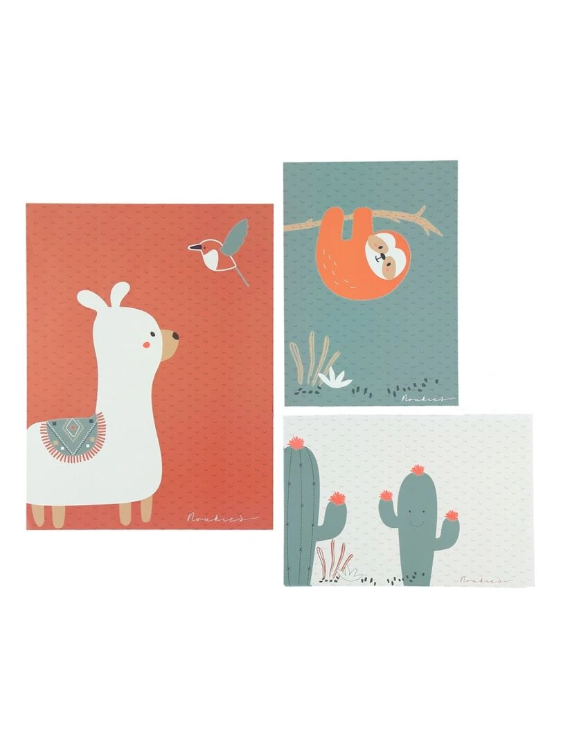 Lot De 3 Affiches Moris & Sacha (30 X 40 Cm Et 21 X 30 Cm) Orange corail