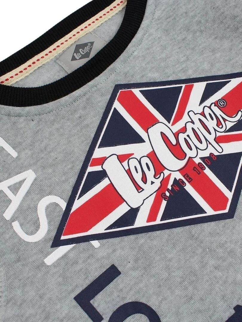 Lee Cooper   Sweat garçon imprimé logo   Gris