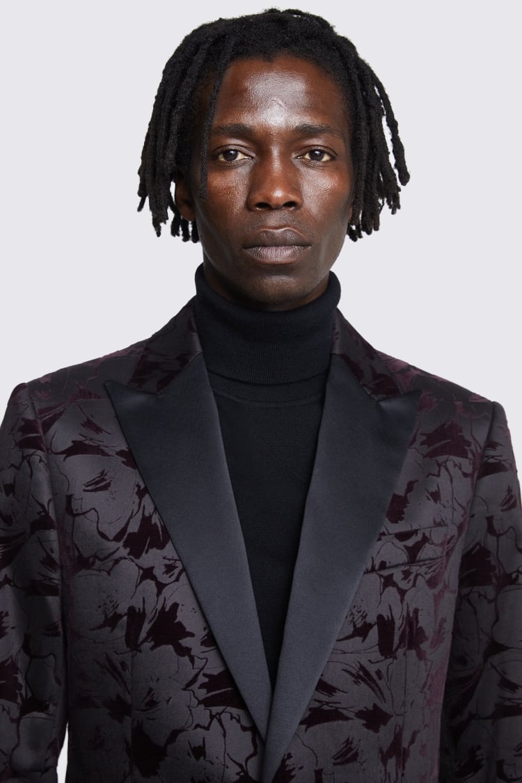 Slim Fit Ink Houndstooth Dress Jacket   Buy Online at Moss