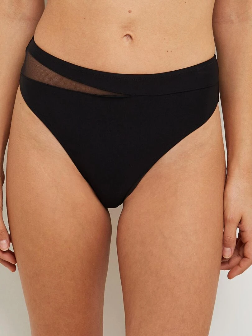 Maillot de bain culotte haute Mirette RougeGorge Lingerie Noir