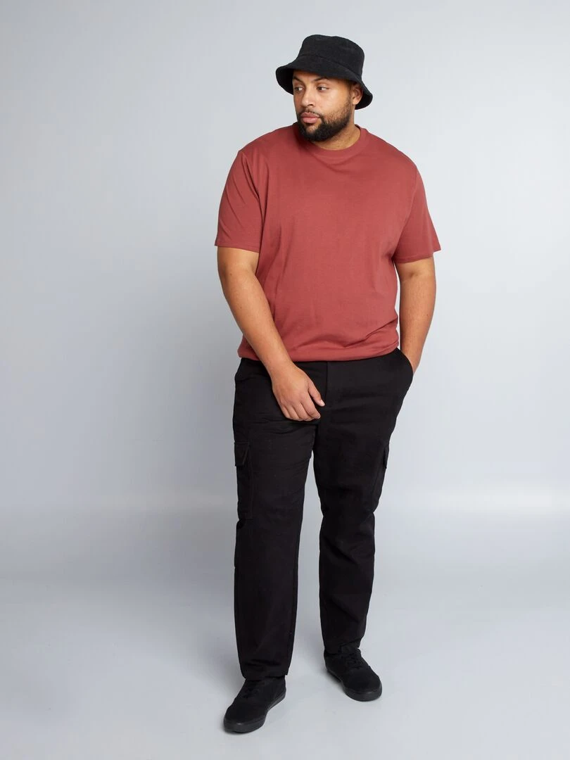 T shirt uni en maille jersey   Rouge