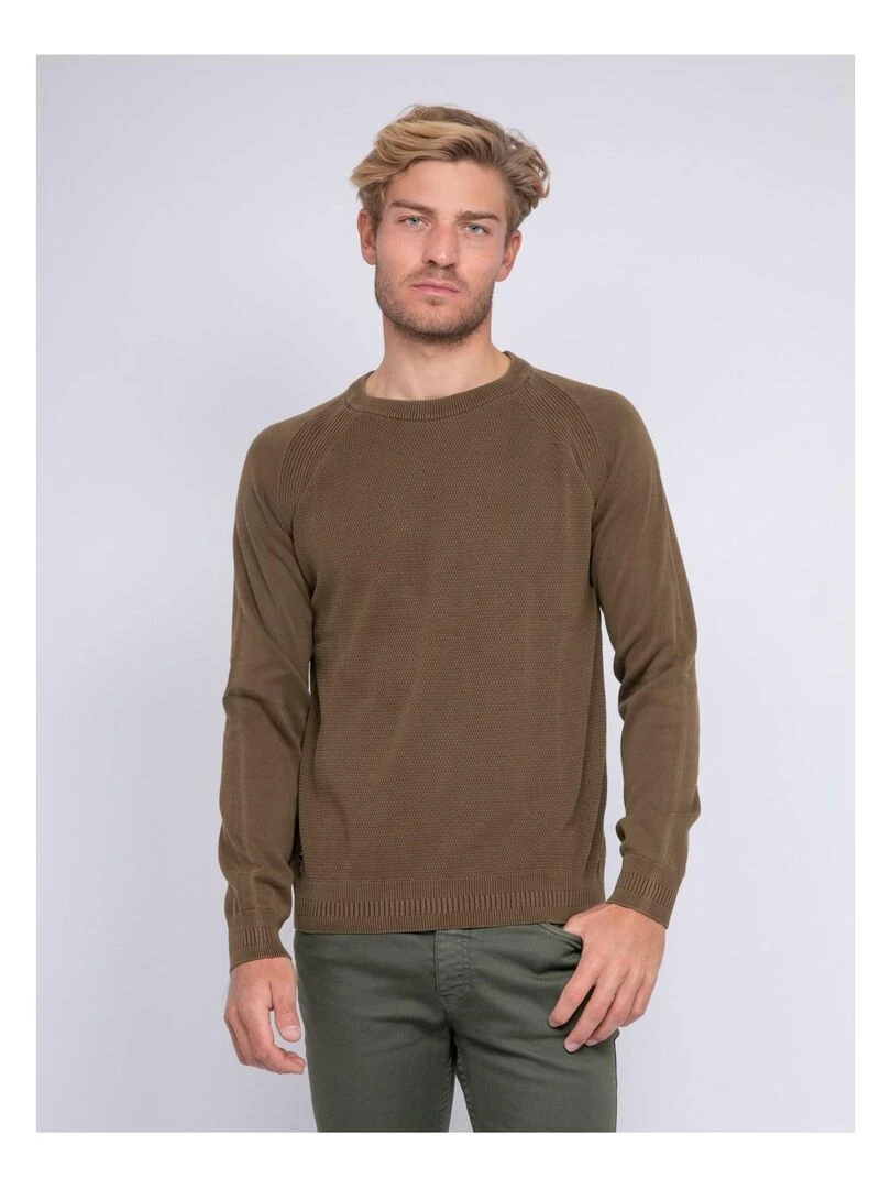 Pull fin col rond LAEROU Marron