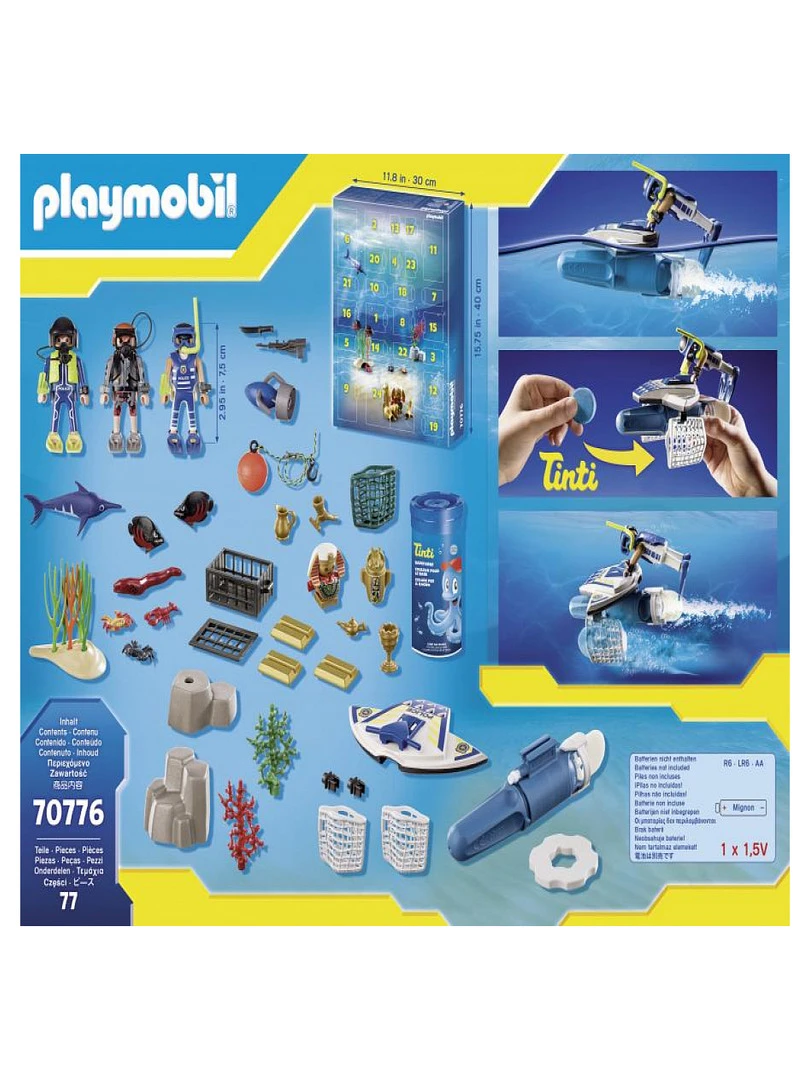 70776 'playmobil' Calendrier De L Avent Jeu De Bain Policiers Mission Aquatique   N/A