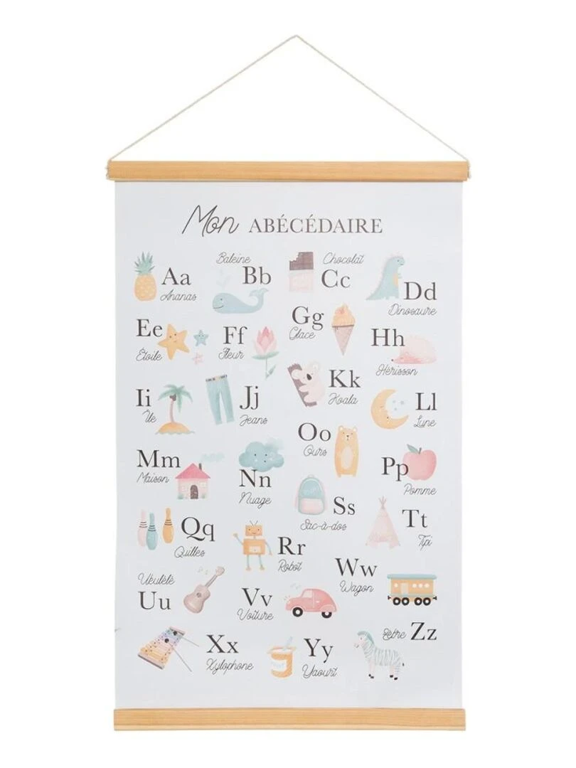 Kakemono table de multiplication et abécédaire Blanc