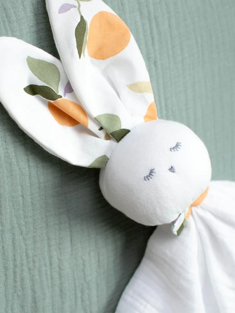 Doudou plat Lapin personnalisable Clem Multicolore