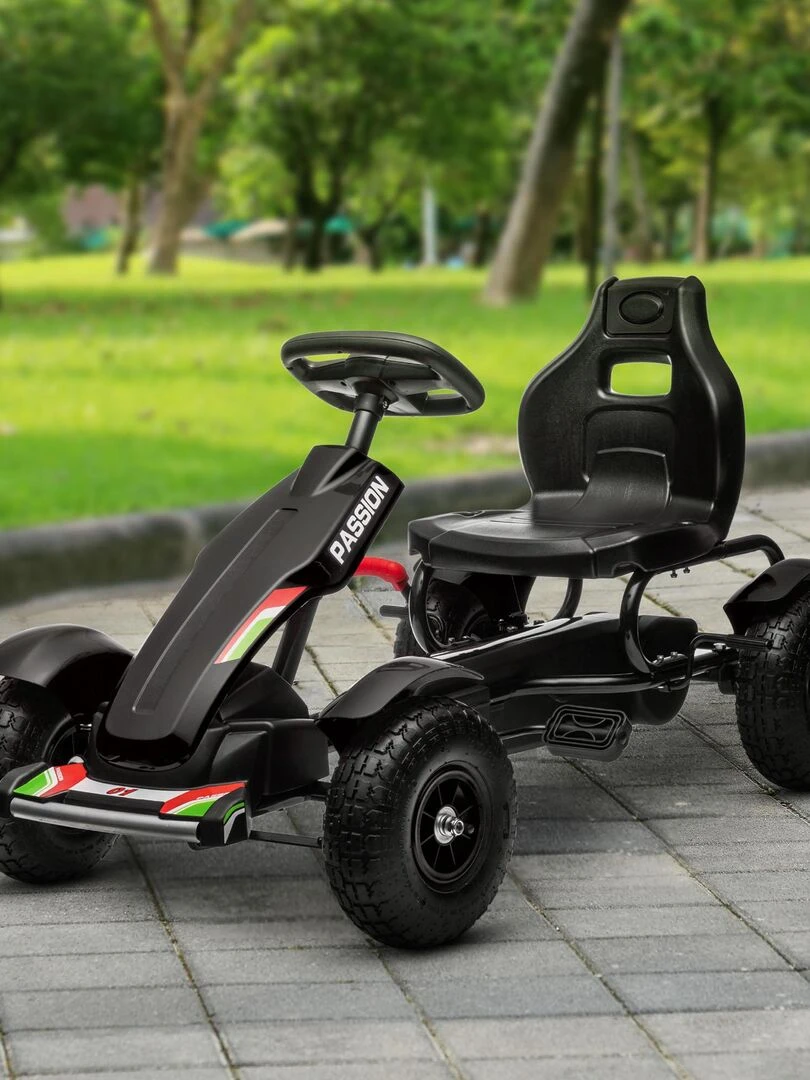 Kart à pédales enfant Go kart Formule 1 Racing passione italia   Noir