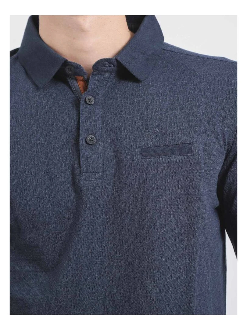 Polo manches longues pur coton PUMANAR   Bleu marine