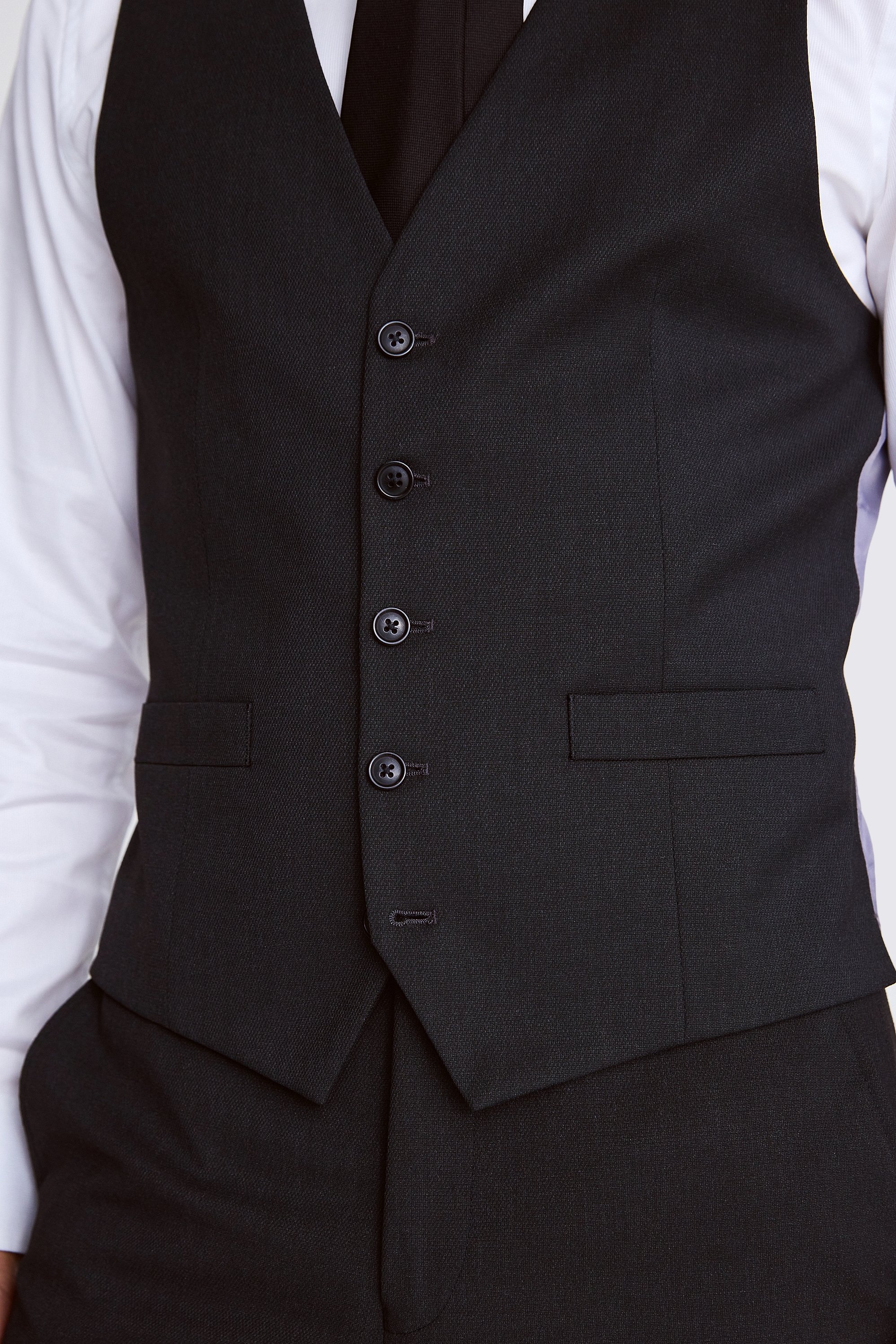 Tailored Fit Charcoal Stretch Waistcoat   Buy Online at Moss