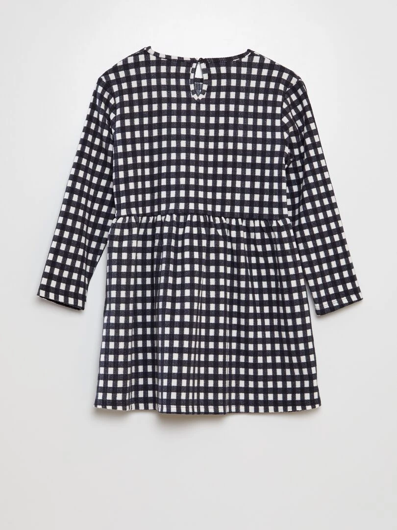 Robe à motif avec liens à nouer à la taille Noir