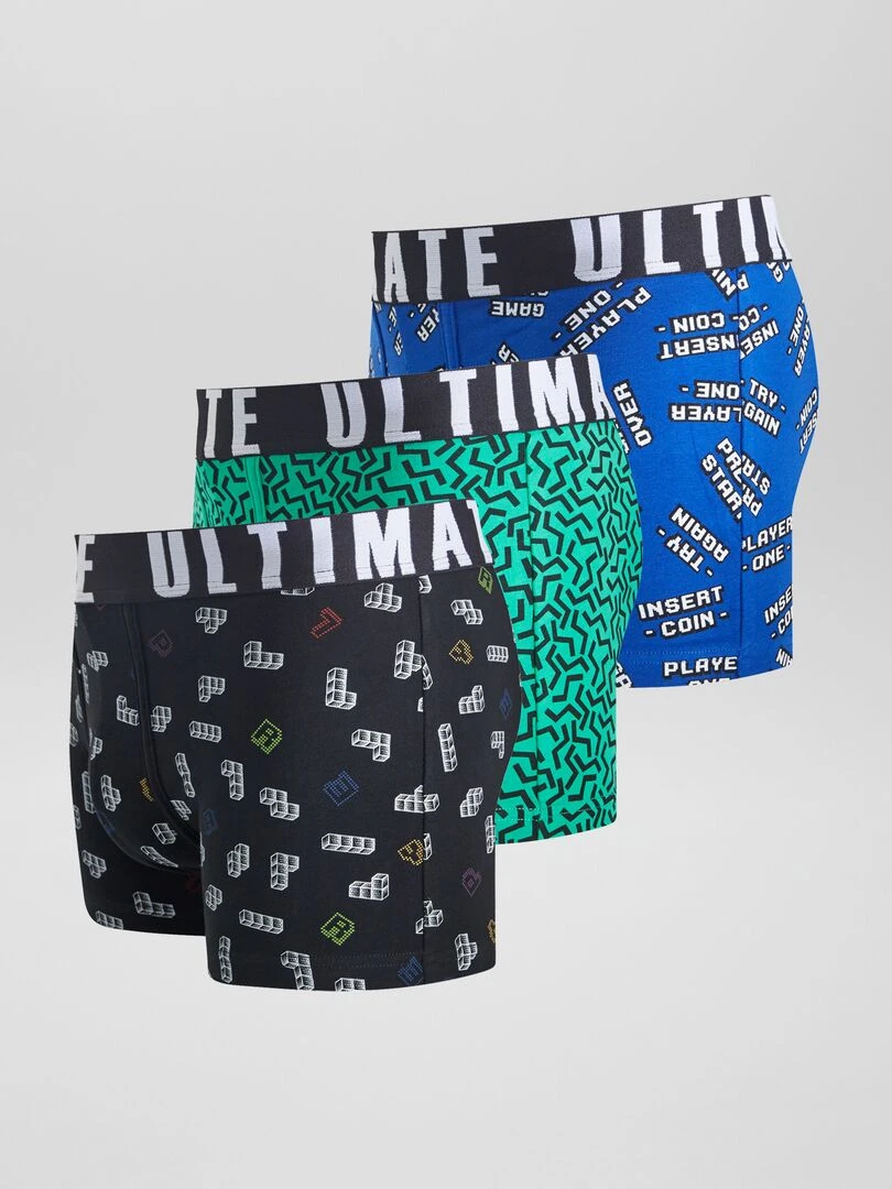 Lot de 3 boxers fantaisie   Noir/vert