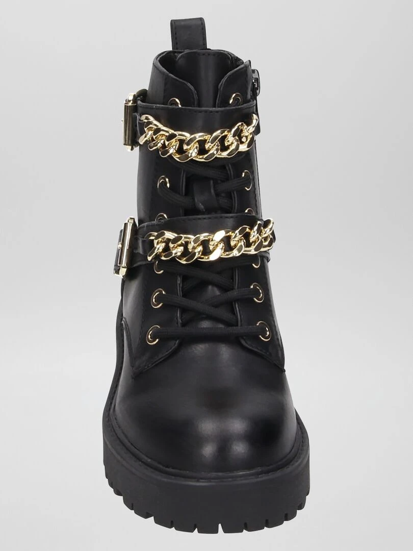 Bottines avec semelles épaisses Noir