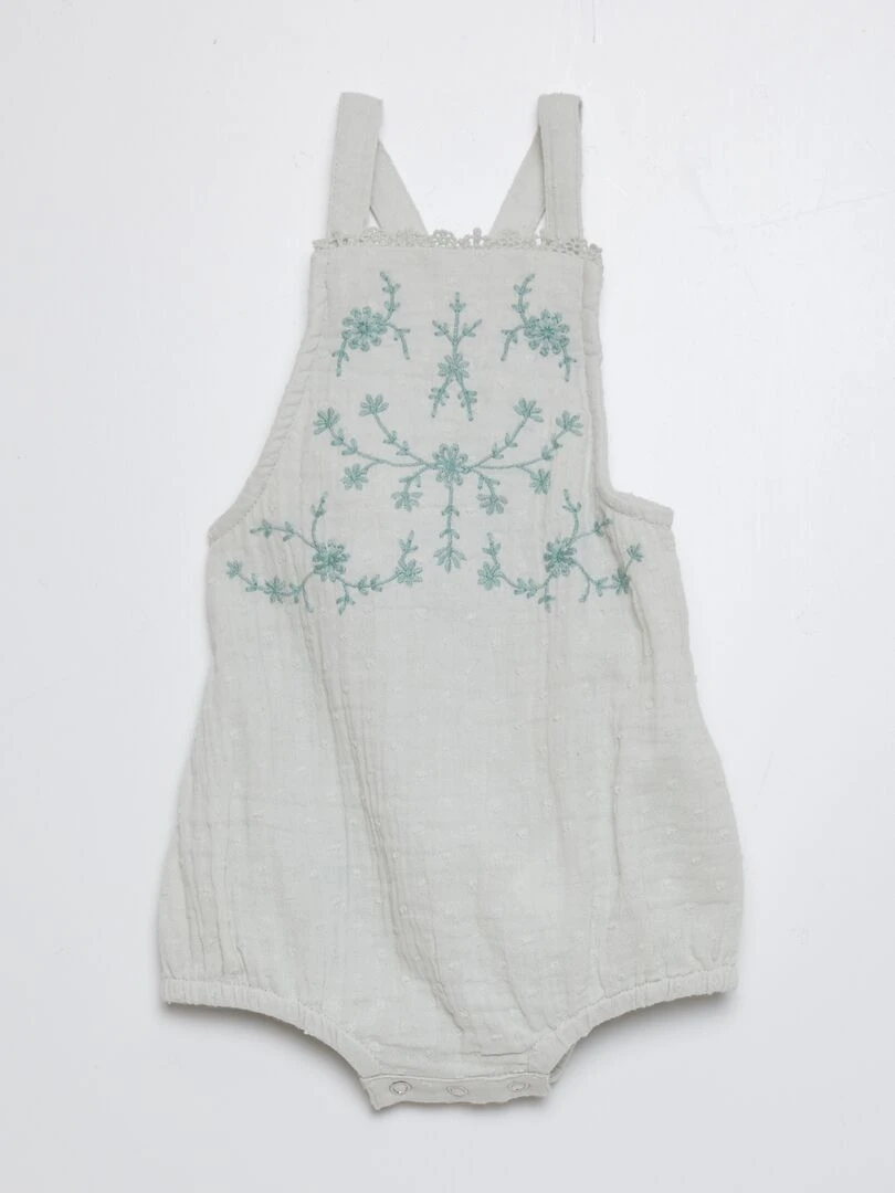 Combinaison en double gaze de coton Bleu
