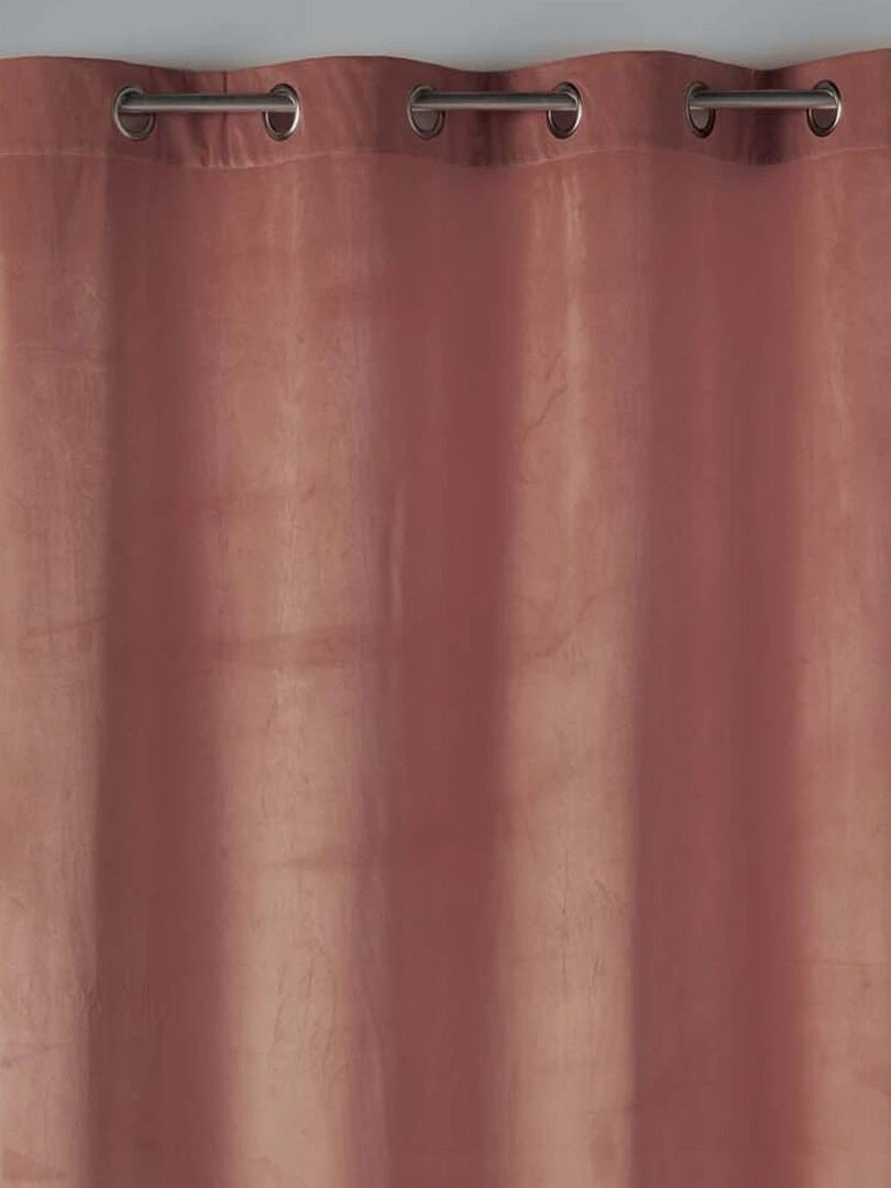 Rideau tamisant en velours ras   Rose clair