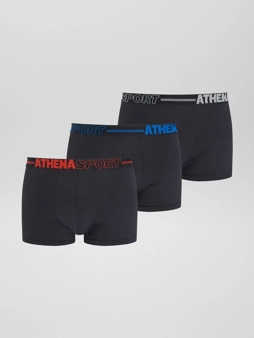 Lot de 3 boxers 'Athena' Noir
