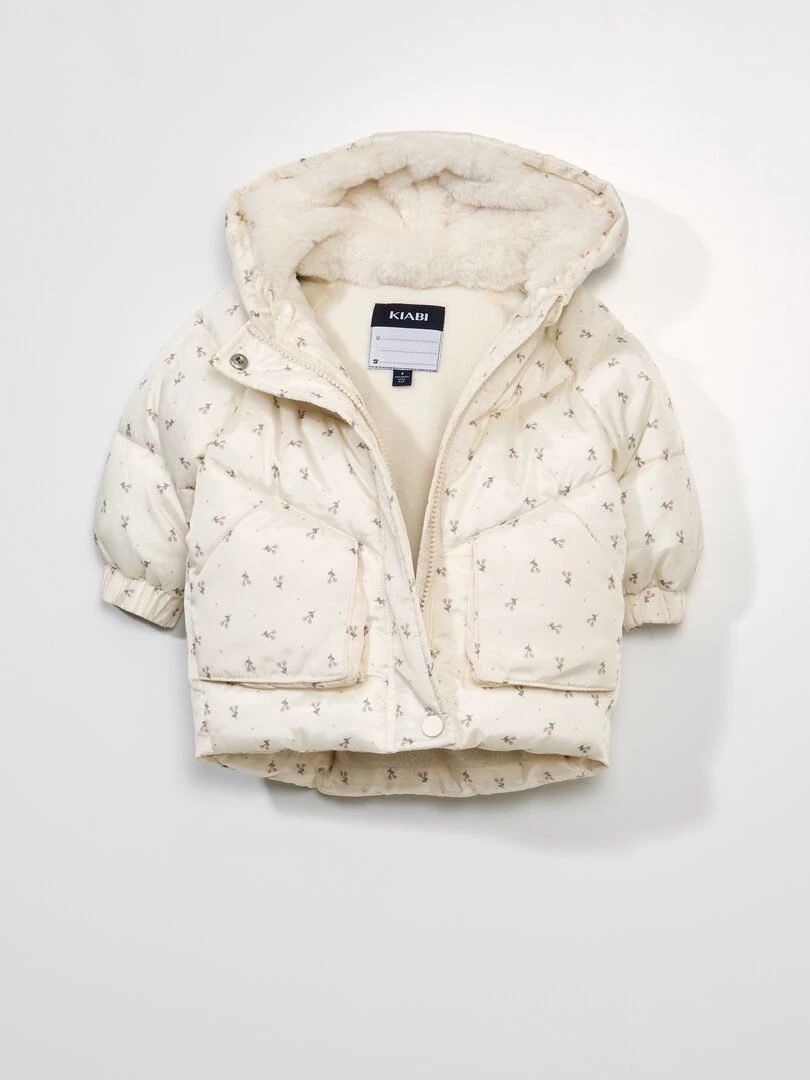 Doudoune déperlante avec imprimé   Blanc