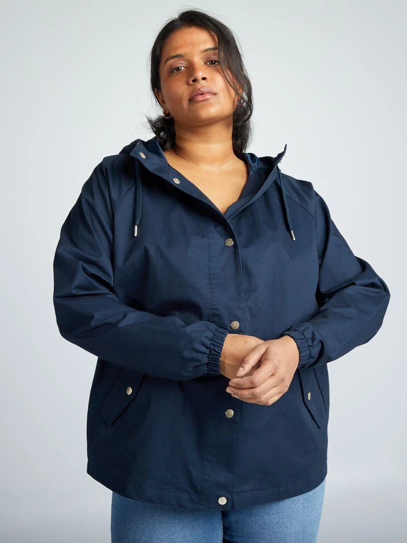 Parka à capuche Bleu