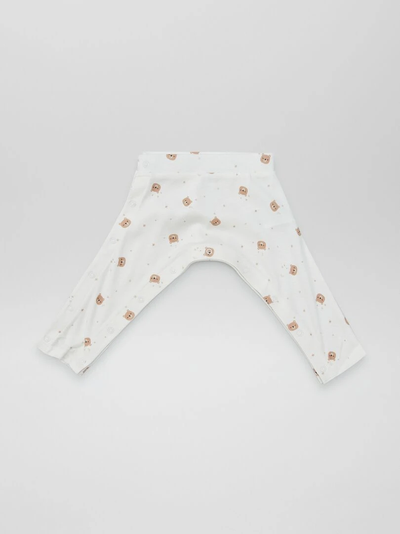 Lot de 2 leggings avec pressions   So Easy   Blanc/vert