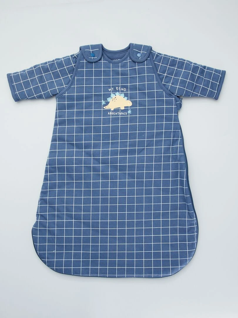 Gigoteuse en jersey manches amovibles Bleu 'dino'