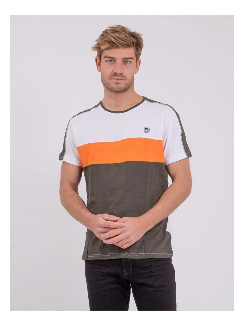 T shirt col rond pur coton NABALIA Kaki