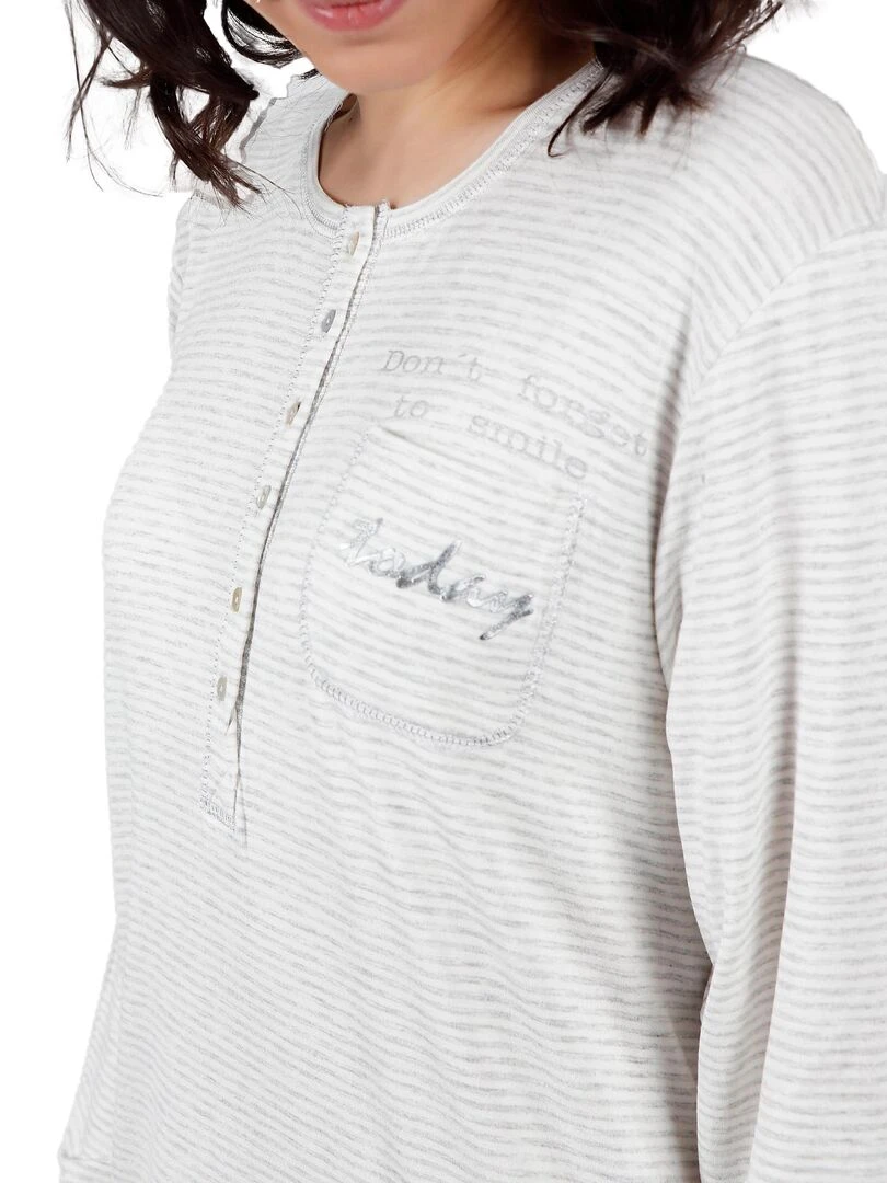 Chemise de nuit Do Not Forget To Smile gris   Gris