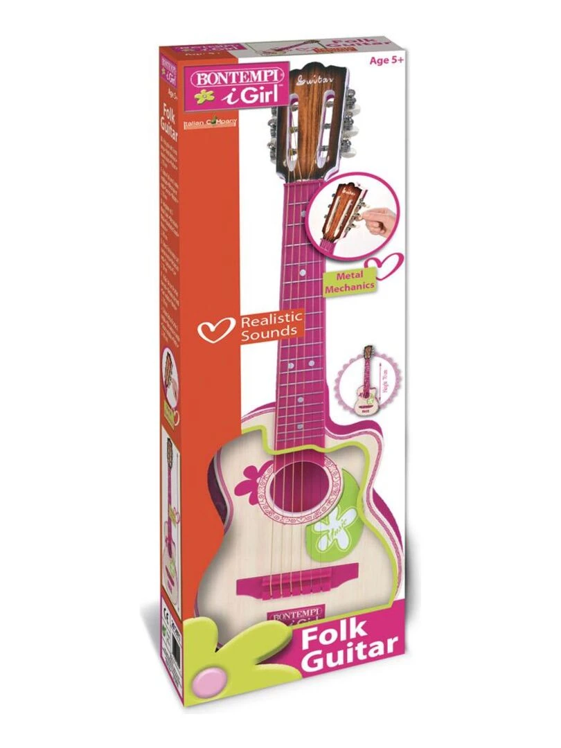 Guitare plastique rose 70 cm   N/A