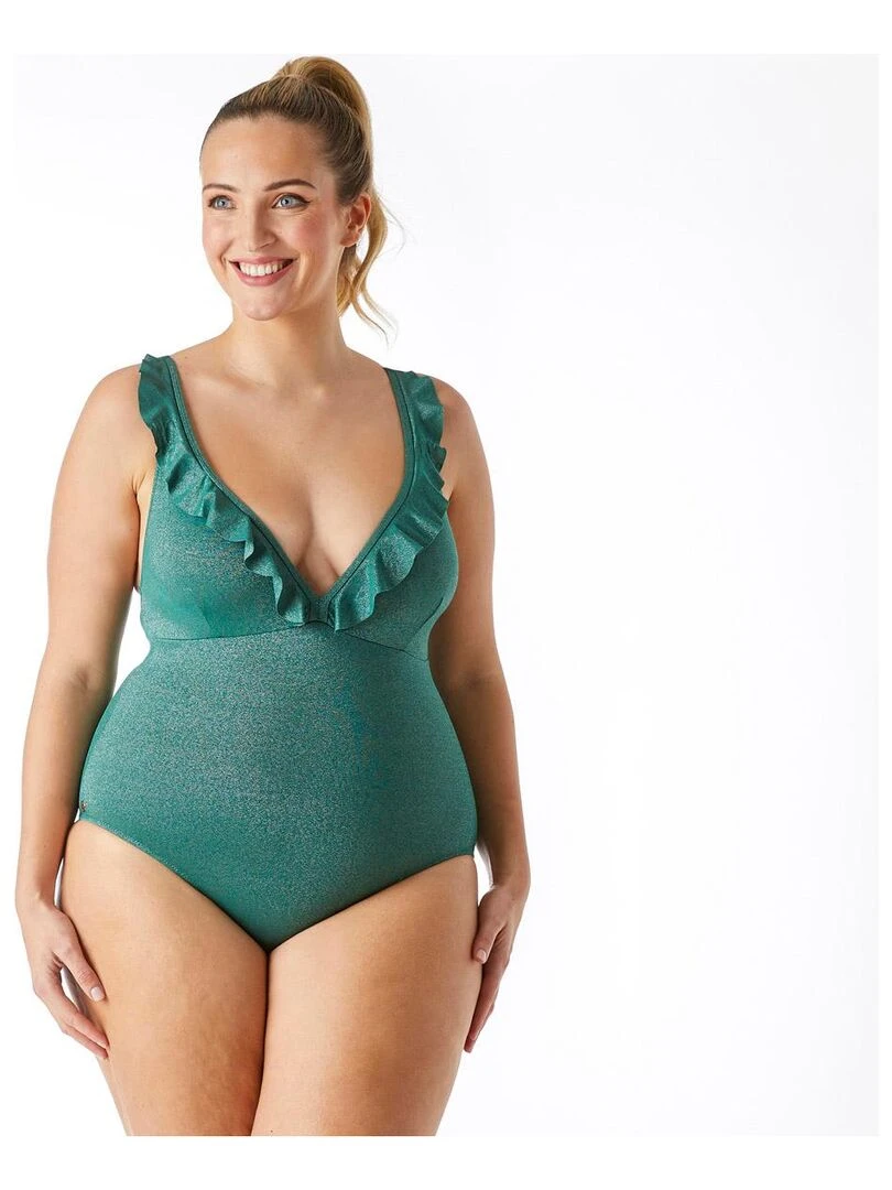 Maillot une pièce VAGUE   Brigitte Bardot Bain   Vert