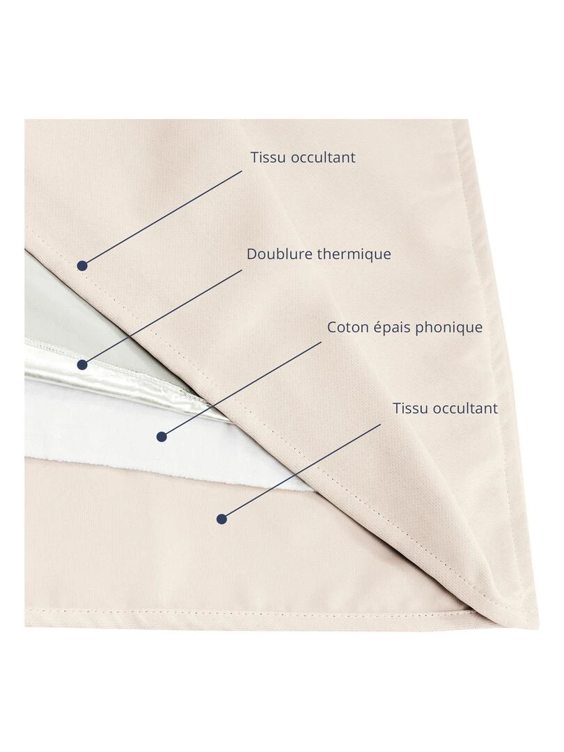 Rideau séparateur de pièce à galon fronceur   Beige