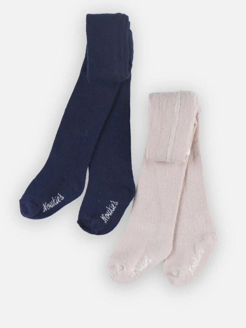 Set de 2 collants beige/bleu Noukie's Beige