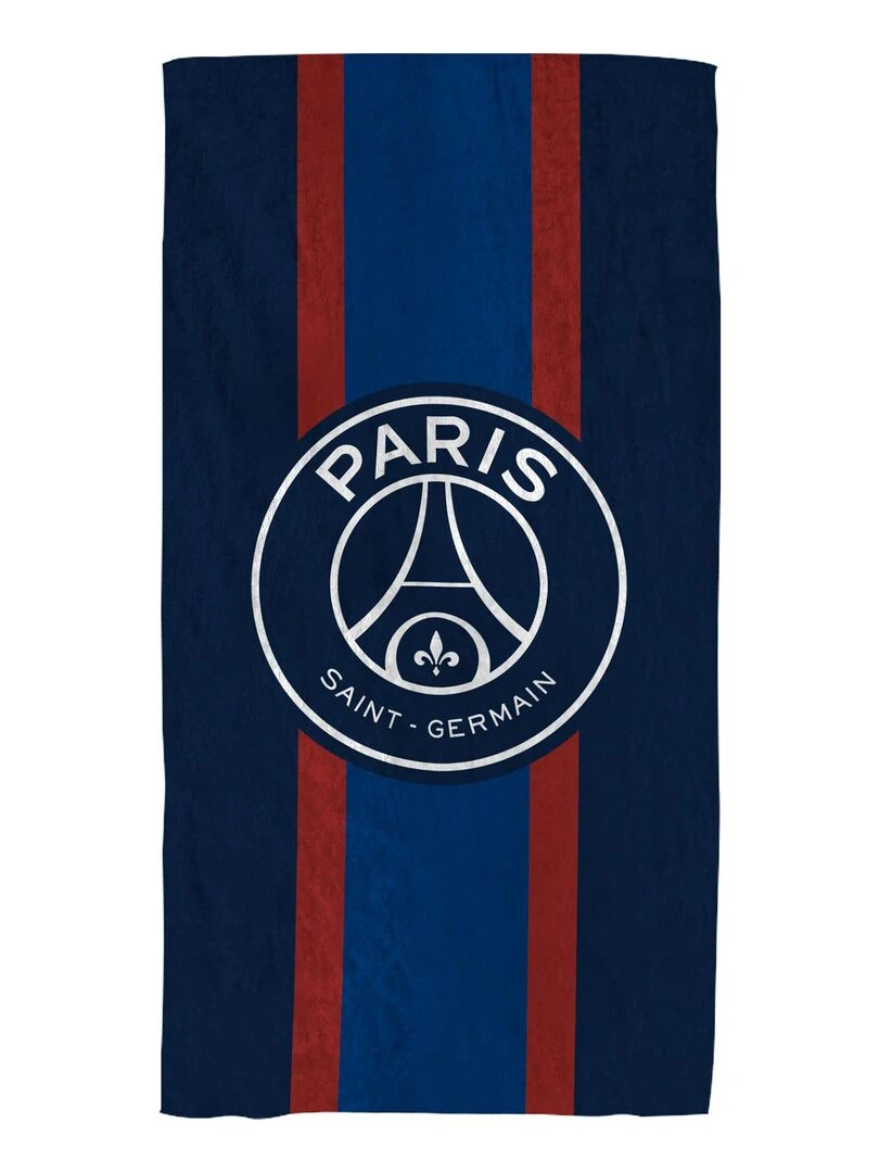 Drap de plage imprimé 100% coton PSG REMIXED Bleu