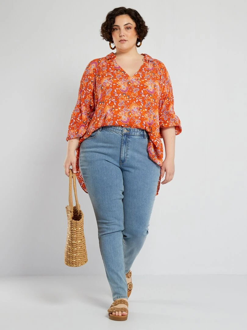Jean slim à taille haute L32 Triple stone