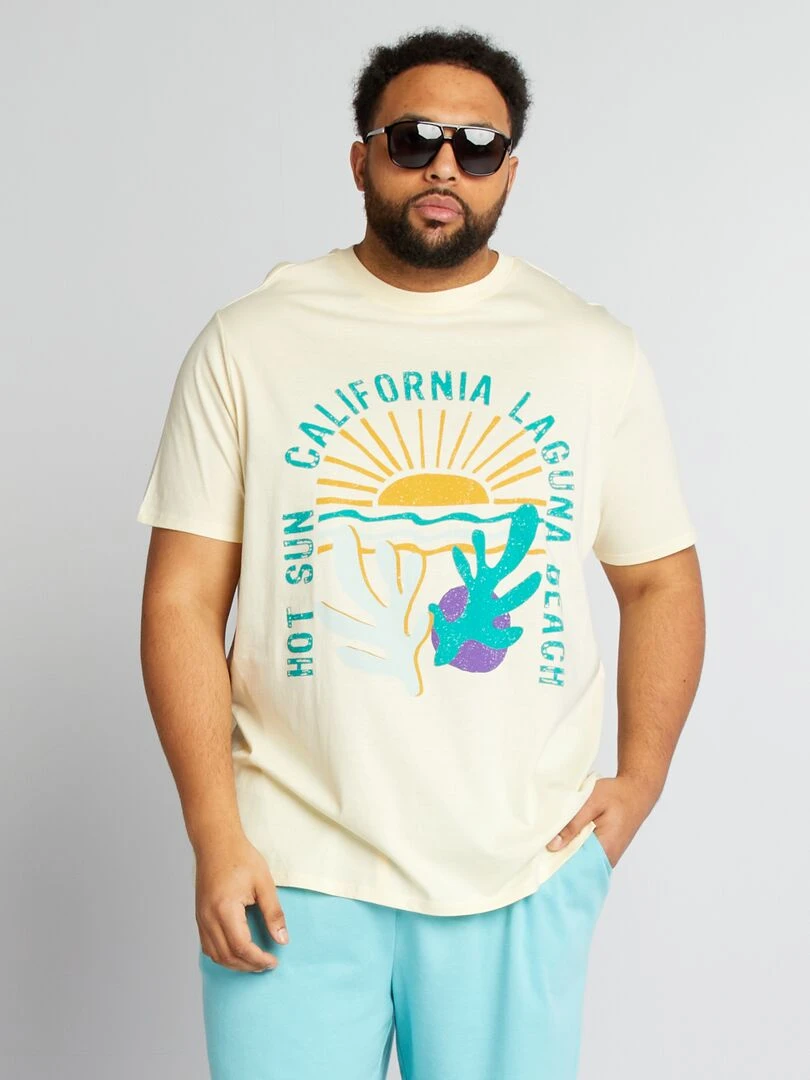 T shirt jersey 'California' manches courtes Jaune