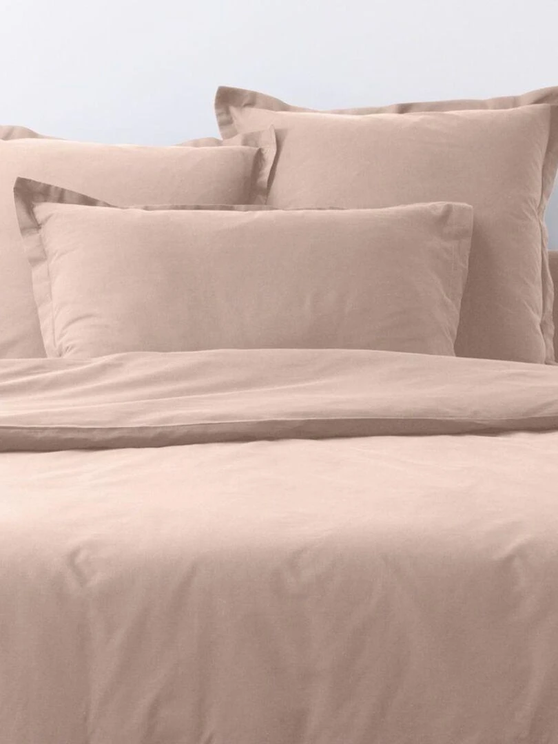 Lot de 2 taies d’oreiller coton uni   Blush