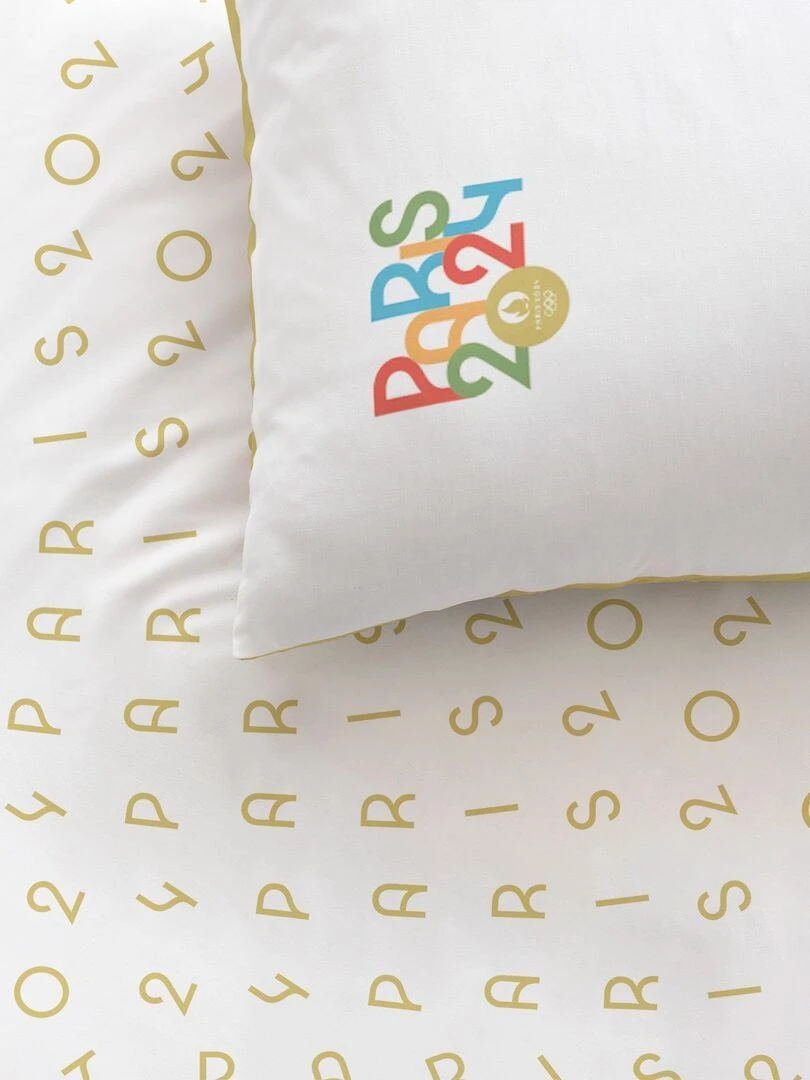 Parure de lit imprimée 100% coton PARIS 2024 JEUX OLYMPIQUES ARCHES Multicolore
