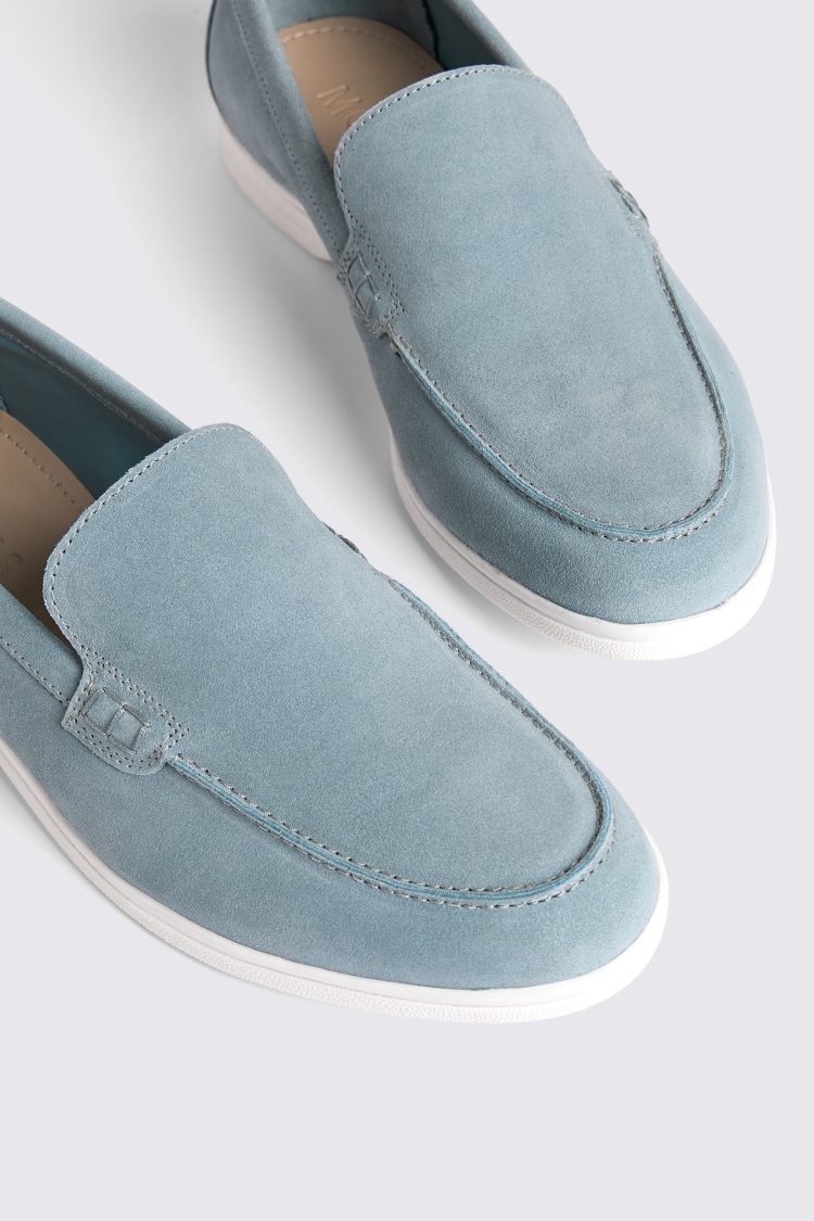 Lewisham Slate Blue Suede Casual Loafers   Buy Online at Moss
