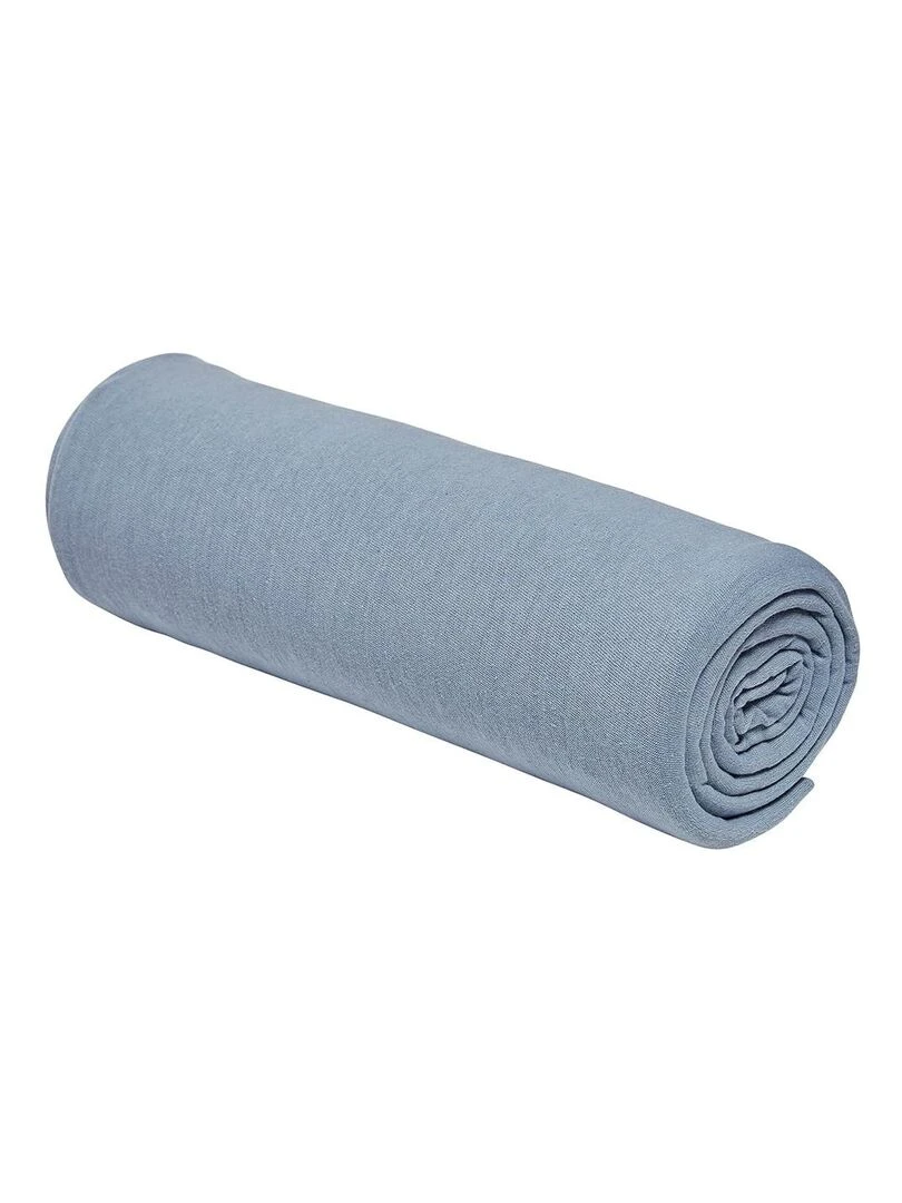 Drap housse 2 personnes uni 'ESSENTIAL' 'TODAY'   Bleu gris