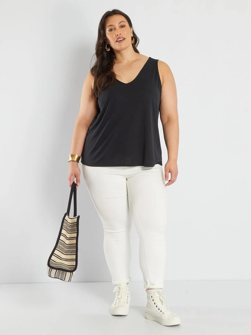 Jean skinny taille haute Blanc
