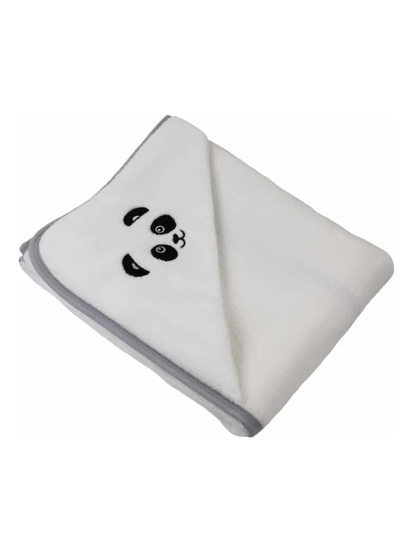 Coffret 3 pièces coton brodé PANDA   Blanc