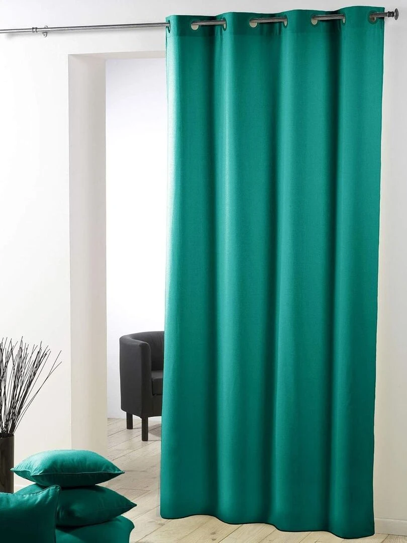 Rideau a oeillets plastique collection Essentiel top color Vert émeraude