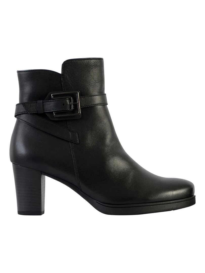 Bottine Talon Cuir Gabor Foulardcalf Noir
