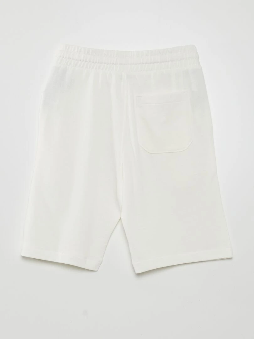 Short uni en molleton blanc