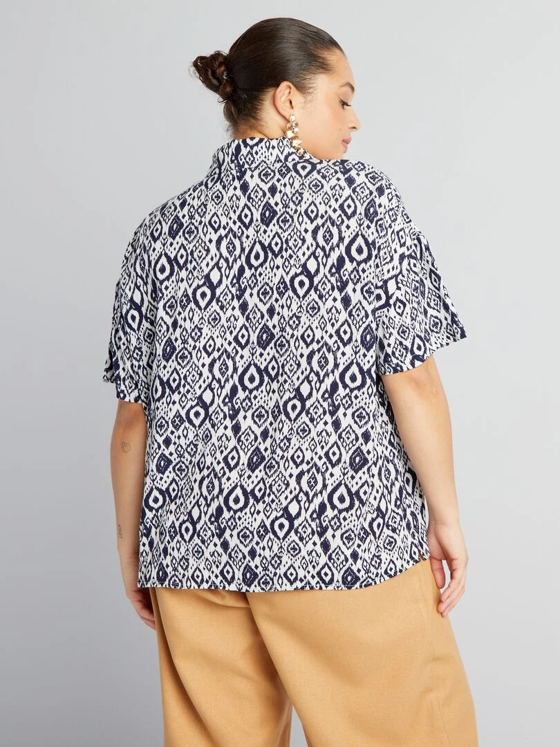Chemisier à motifs   Bleu