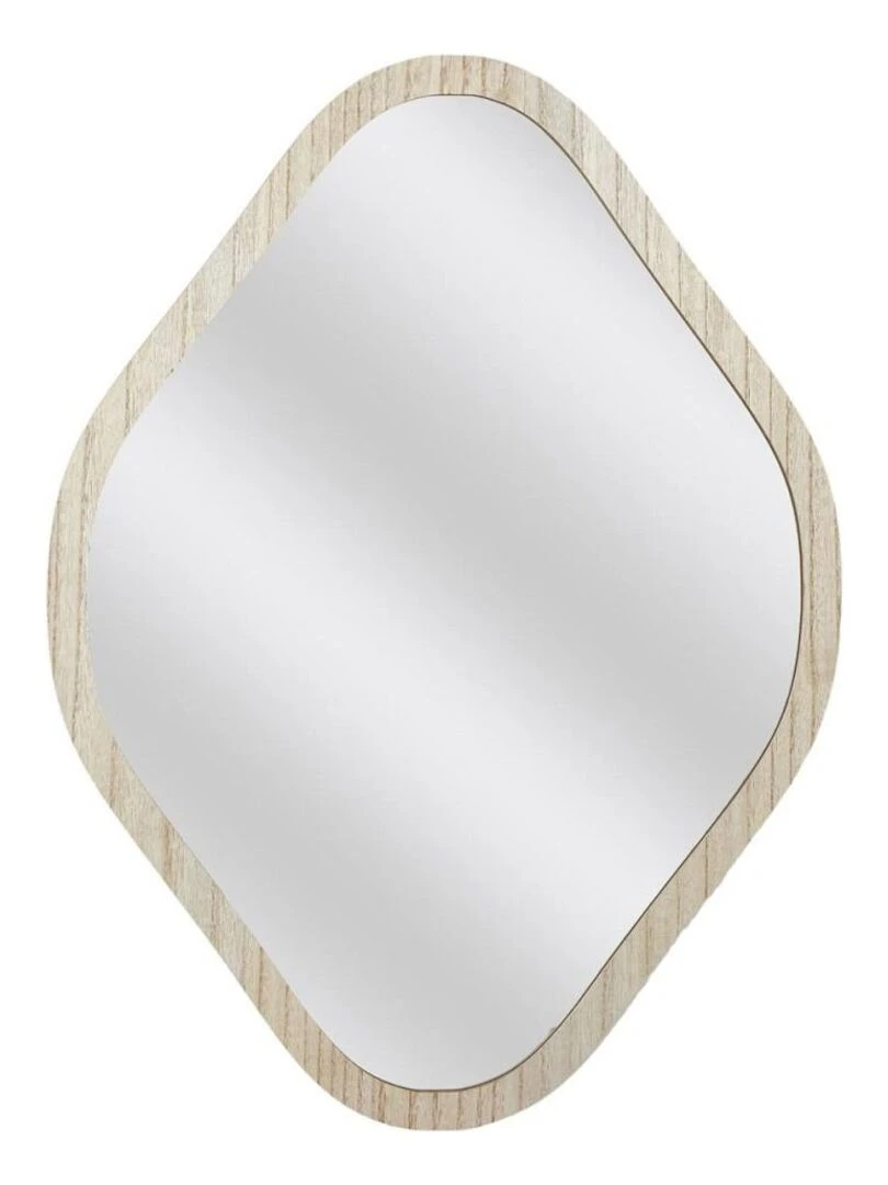 Miroir contour bois losange Elio H60 Beige clair