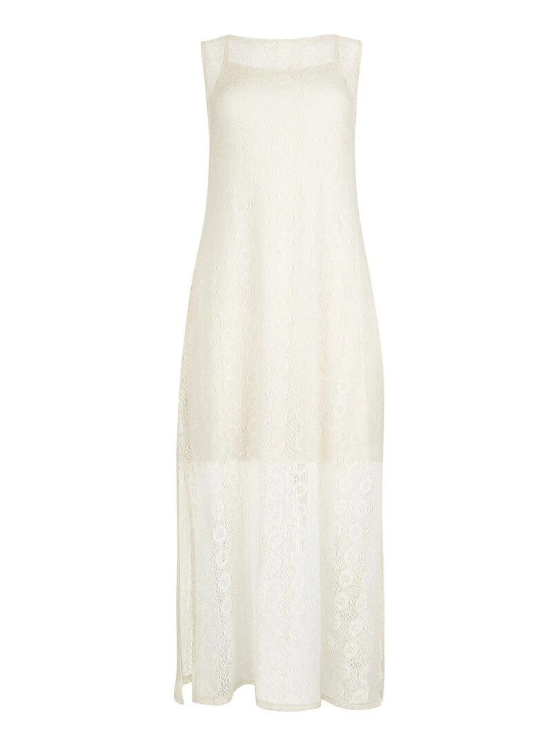 Robe longue estivale sans manches Rimini   Ecru