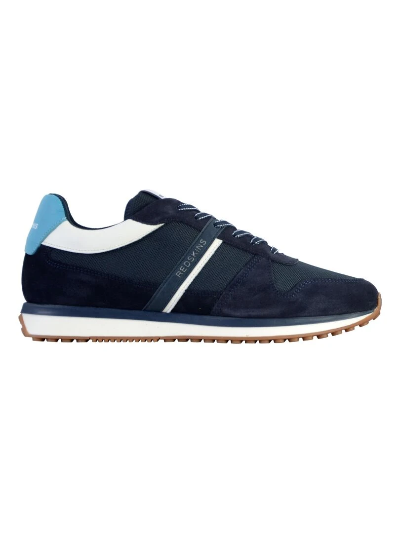 Basket Basse Cuir Redskins Island Bleu