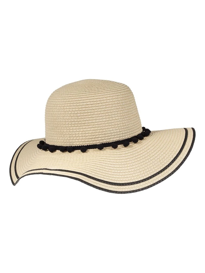 Isotoner Chapeau Capeline Pompons Noir Noir