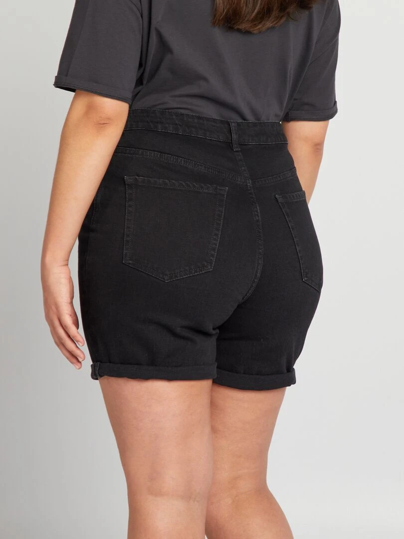 Short en jean à taille haute   Gris