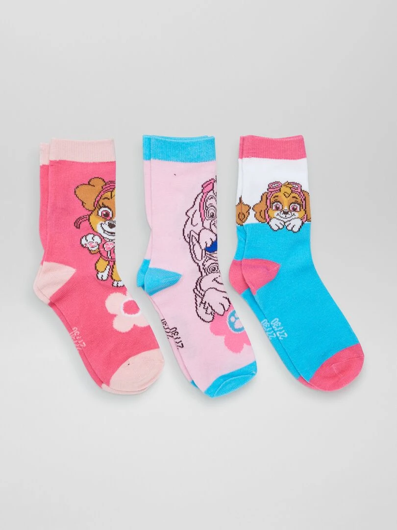 Lot de chaussettes 'Pat Patrouille' 3 paires Rose/bleu